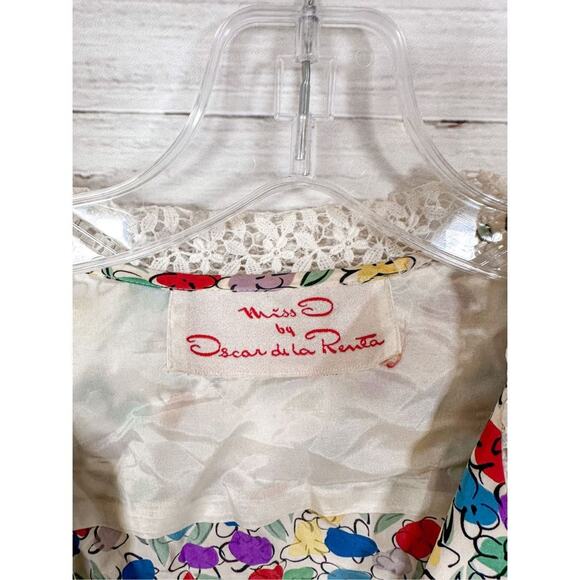 Vintage Miss O by Oscar Dela Renta Floral Short Sleeve Top Multi-Color Size XL - Picture 8 of 14